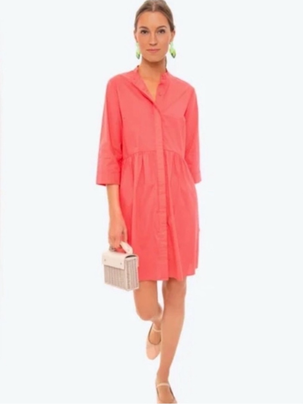 Tuckernuck Coral Pink Royal Shirt Dress Size s